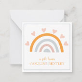 Kaarten voor handgetekende regenboogfornuis notitiekaartje (Voorkant)