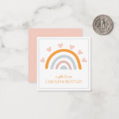 Kaarten voor handgetekende regenboogfornuis notitiekaartje (Voorkant / Achterkant in situ)