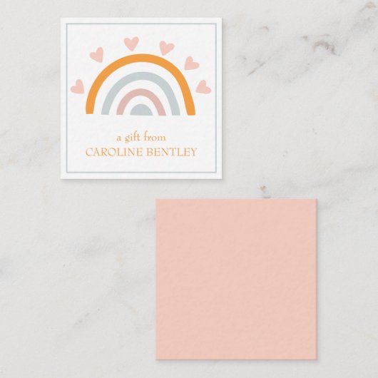 Kaarten voor handgetekende regenboogfornuis notitiekaartje (Voorkant / Achterkant)