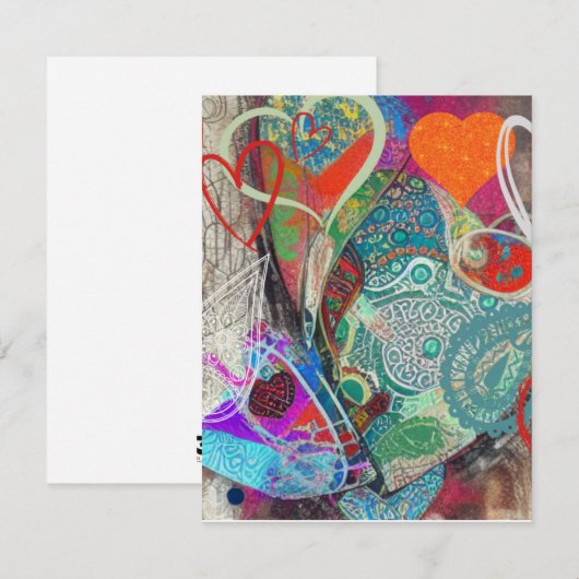 Kaarten voor harten en voetgangers notitiekaartje (Voorkant / Achterkant)