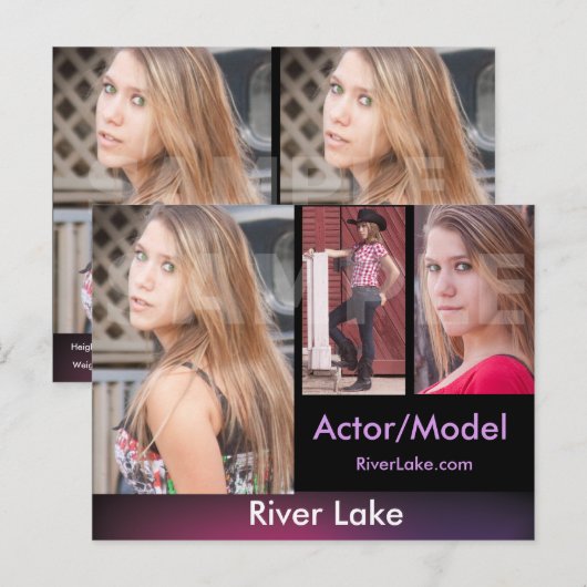 Kaarten voor headshot Composietkaarten - Hoofdfoto (Voorkant / Achterkant)