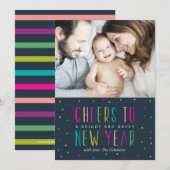 Kaarten voor helder en gelukkig nieuwjaar (Voorkant / Achterkant)