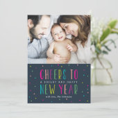 Kaarten voor helder en gelukkig nieuwjaar (Staand voorkant)