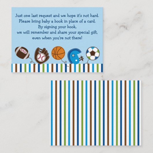 Kaarten voor het aanvragen van Baby shower-boeken  (Voorkant / Achterkant)