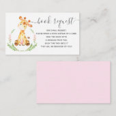 Kaarten voor het aanvragen van baby showers Roze G (Voorkant / Achterkant)