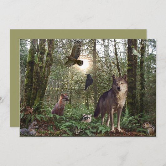 Kaarten voor het aanzetten van bosdieren (Voorkant / Achterkant)