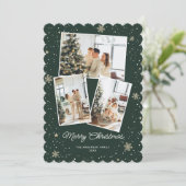 Kaarten voor het kleuren van groene kerstfoto's (Staand voorkant)