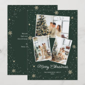 Kaarten voor het kleuren van groene kerstfoto's (Voorkant / Achterkant)