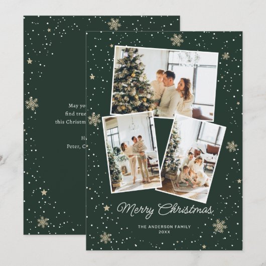 Kaarten voor het kleuren van groene kerstfoto's (Voorkant / Achterkant)