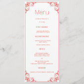 Kaarten voor het menu Coral Flourish Weddenschap (Voorkant)