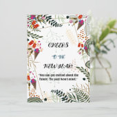 Kaarten voor het nieuwe jaar Greenery Botanical Ca (Staand voorkant)