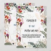 Kaarten voor het nieuwe jaar Greenery Botanical Ca (Voorkant / Achterkant)