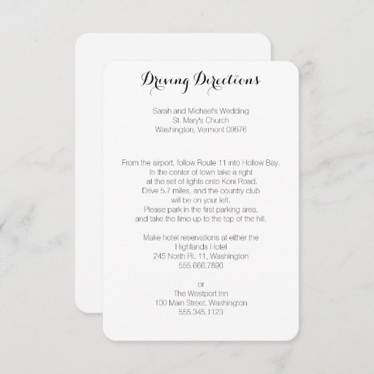 Kaarten voor het rijden over de bruiloft (Voorkant / Achterkant)