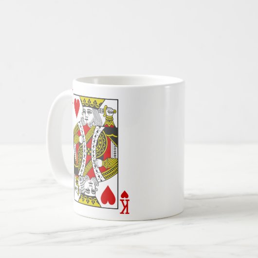 Kaarten voor het spelen van harten koffiemok (Voorkant links)
