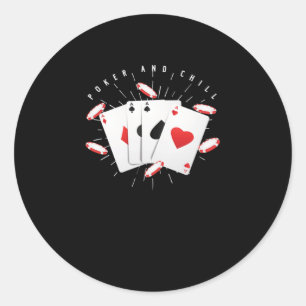 Kaarten voor het spelen van poker en koude touwtje ronde sticker