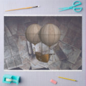 Kaarten voor hot air ballon Fantasy Ship Decoupage Tissuepapier (Craft)