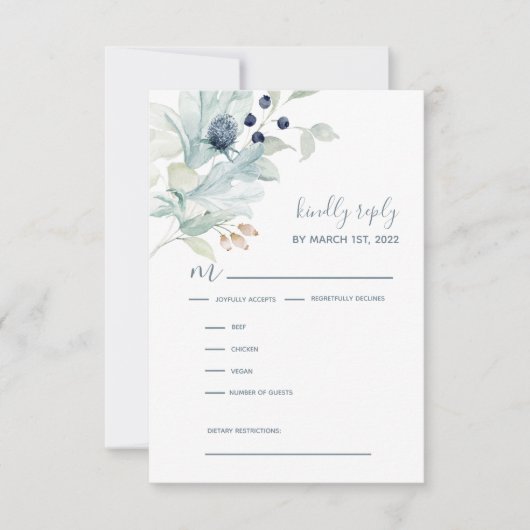 Kaarten voor huwelijksuitnodiging RSVP (Voorkant)