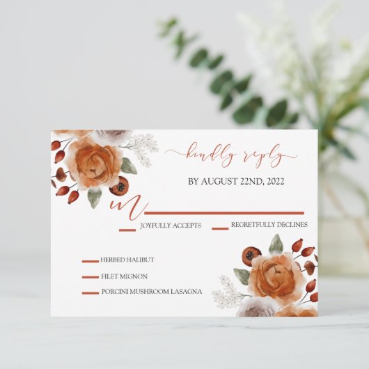 Kaarten voor huwelijksuitnodiging RSVP (Staand voorkant)