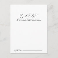 Kaarten voor Idyllic kalligrafie Wedding Bucket Li