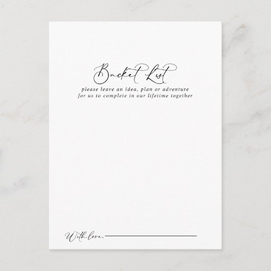 Kaarten voor Idyllic kalligrafie Wedding Bucket Li (Voorkant)