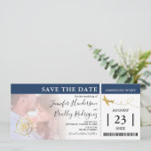Kaarten voor instapkaarten | Navy Save the Date Ph (Staand voorkant)
