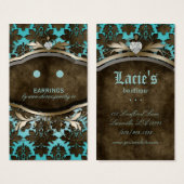 Kaarten voor juweliers  Damask Heart Visitekaartjes (Voorkant /achterkant)