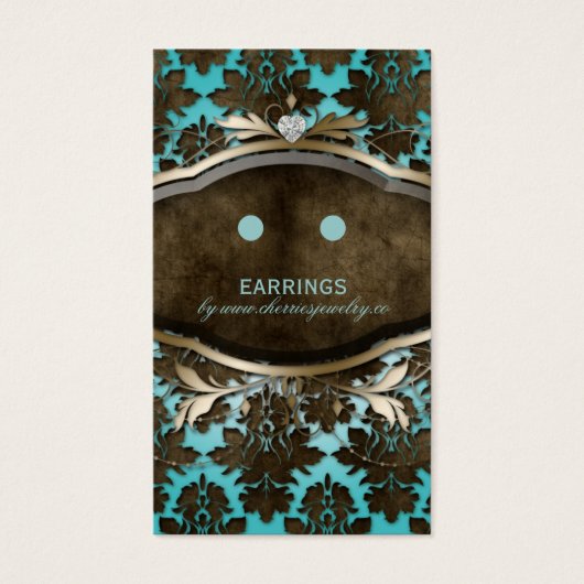 Kaarten voor juweliers  Damask Heart Visitekaartjes (Voorkant)