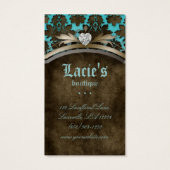 Kaarten voor juweliers  Damask Heart Visitekaartjes (Achterkant)