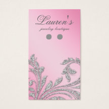 Kaarten voor juweliers Glitter laat roze vallen