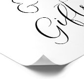 Kaarten voor kalligrafie-Baby shower en cadeaubonn Poster (Hoek)