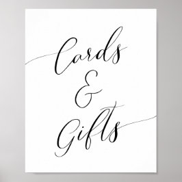 Kaarten voor kalligrafie-Baby shower en cadeaubonn Poster