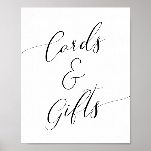 Kaarten voor kalligrafie-Baby shower en cadeaubonn Poster (Voorkant)