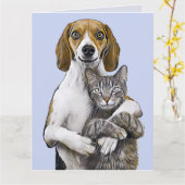 KAARTEN VOOR KAT- EN DOG ART ROMANTIC LOVE BIRTHDA (Gele Bloem)