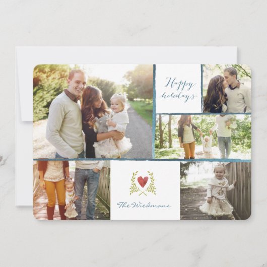 Kaarten voor kerst met collage - Rustic Floral Dee (Voorkant)