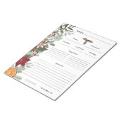 Kaarten voor kerstbekkenbakken met Floral Notitieblok (Schuin)
