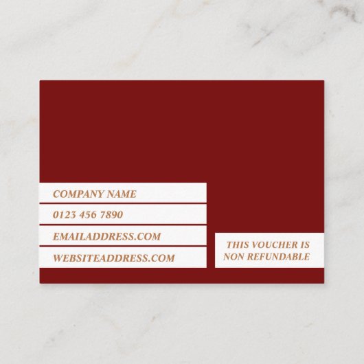 Kaarten voor kerstcadeaubonnen visitekaartje (Achterkant)