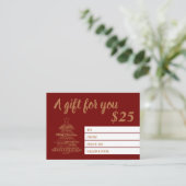 Kaarten voor kerstcadeaubonnen visitekaartje (Staand voorkant)