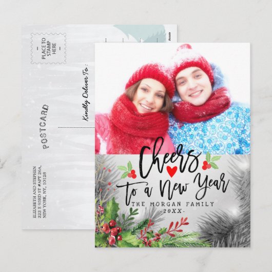 Kaarten voor kerstfeestdagen in het nieuwjaar feestdagenkaart (Voorkant / Achterkant)