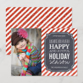 Kaarten voor kerstfoto's met Chalkboard en Glitter (Voorkant / Achterkant)