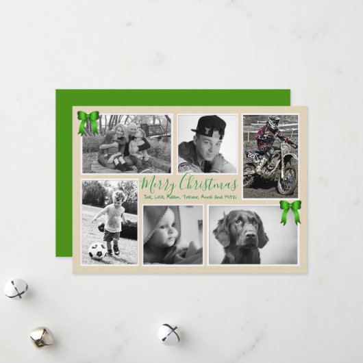 Kaarten voor kerstfoto's van de grote familie Coll (Voorkant / Achterkant in situ)