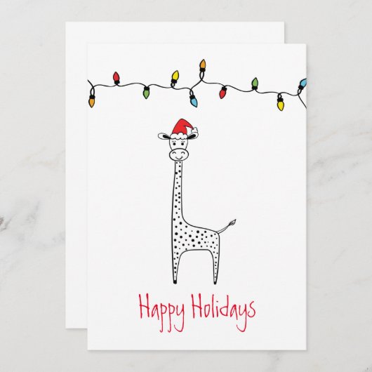 Kaarten voor kerstGiraffes (Voorkant / Achterkant)