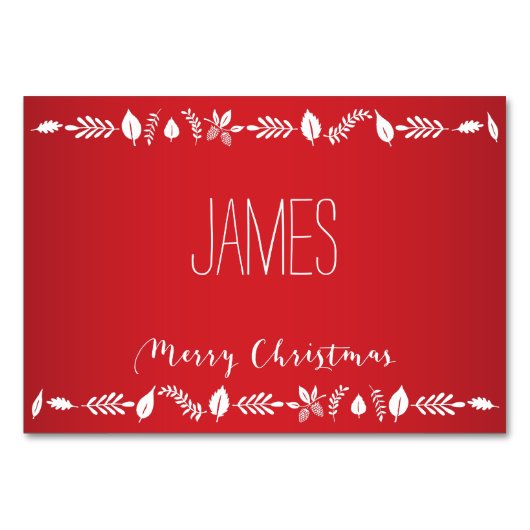 Kaarten voor kerstkaarten met witte bladeren (Voorkant)