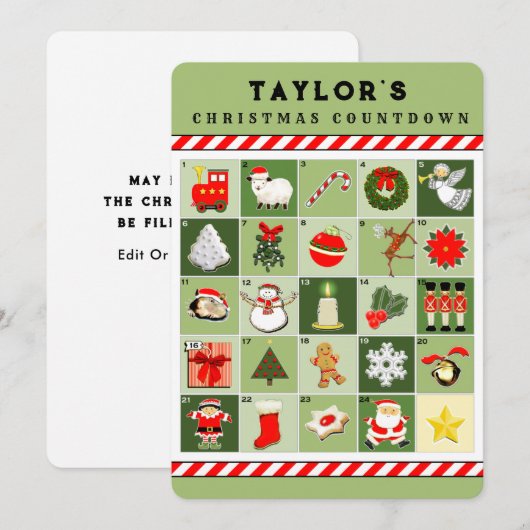 Kaarten voor kerstmis met kleinkinderen (Voorkant / Achterkant)