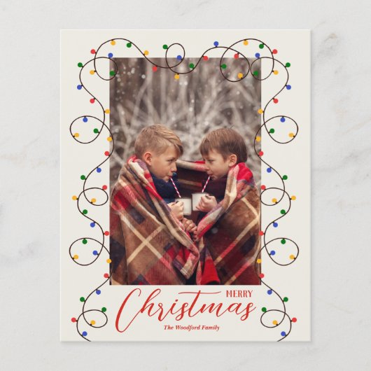 Kaarten voor kerstverlichting en foto's (Voorkant)