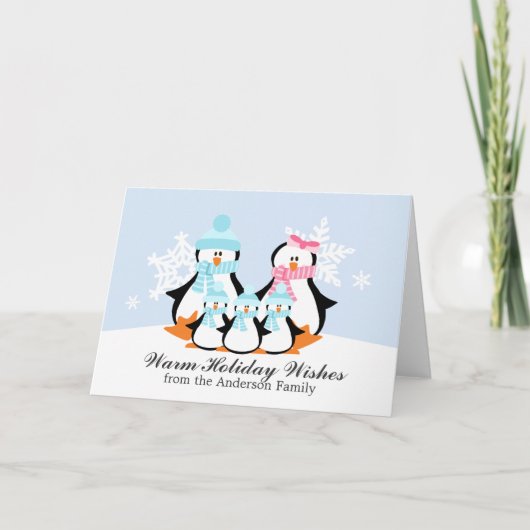 Kaarten voor kerstviering uit de pinguïn (Voorkant)