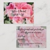 Kaarten voor klantverwijzing aanbevelingskaartje (Voorkant / Achterkant)