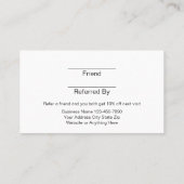 Kaarten voor klantverwijzing in de klas aanbevelingskaartje (Achterkant)