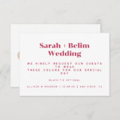 Kaarten voor kleurgecoördineerde bruiloft invoegen (Voorkant / Achterkant)