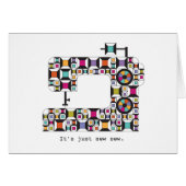 Kaarten voor kleurrijke naaimachine Kilt Pattern N (Voorkant Horizontaal)