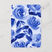 Kaarten voor koninklijke blauwe Waterverf bruiloft (Achterkant)